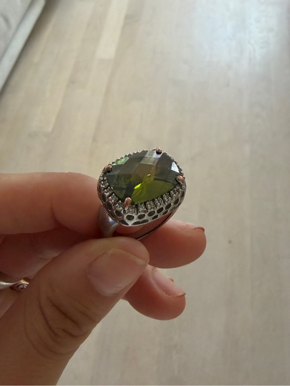 Green Crystal Statement Ring
